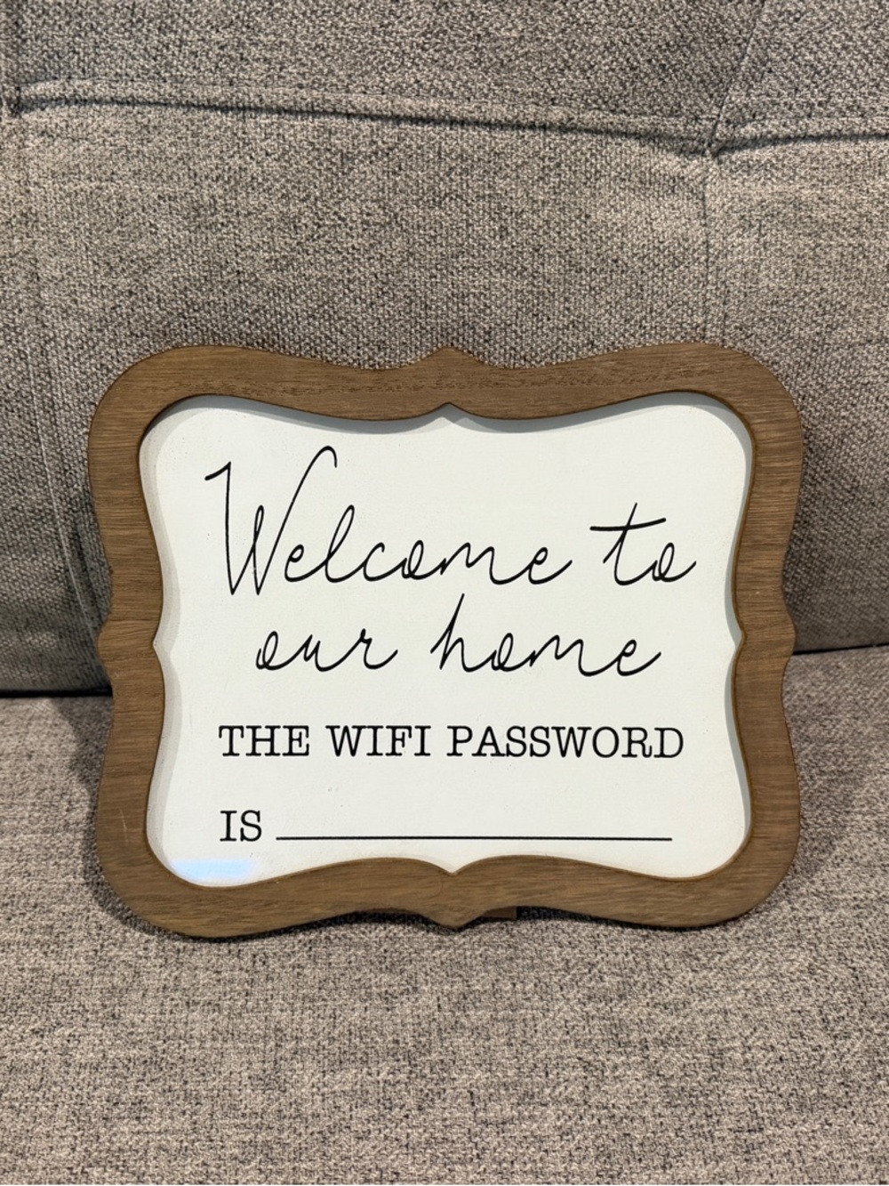 Welcome to Our Home WiFi Password Sign - Wood Frame